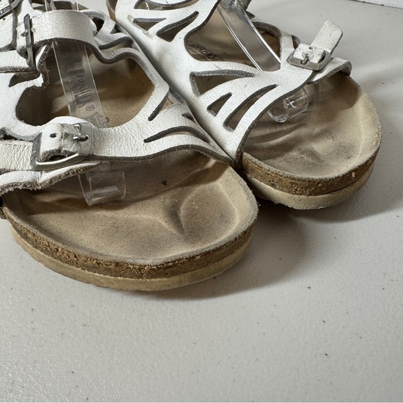 Birkenstock Rare White Cutout Leather Sandals  Comfort Summer Shoes Size 41 - Picture 4 of 15